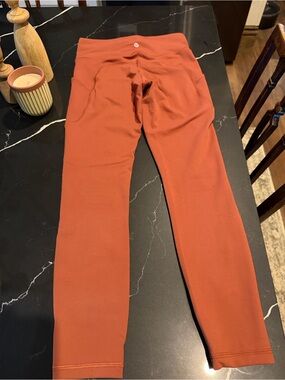lululemon athletica Rust-Orange High-Waist Leggings with Side Pockets